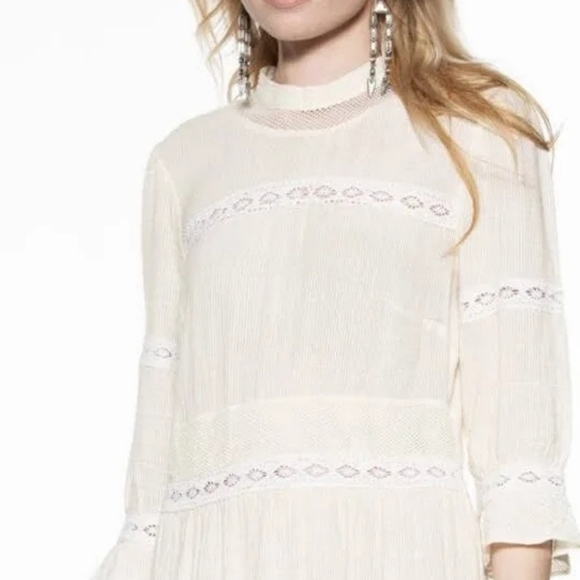 Double D Ranch Homespun Prairie Dress String Ivory Lace Maxi Long  Size 6 - Picture 4 of 13